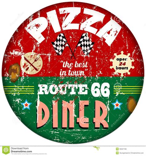 Vintage Pizza Sign Stock Vector Illustration Of Sign 35327165