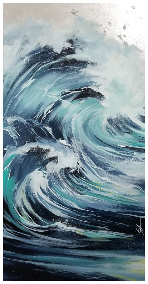 How To Paint Ocean Waves On A Wall View Painting