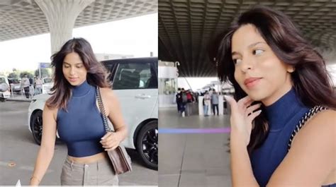 Suhana Khan Flaunts New Hairstyle At Airport Looks Cool In Perfect Travel Outfit Watch Video