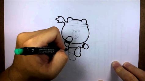 วาดการ์ตูน กันเถอะ สอนวาดรูป การ์ตูน หมี บราวน์ มวยไทย รูป การ์ตูน