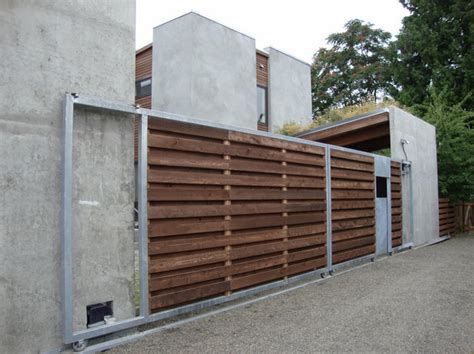 Ganahl lumber sells these panels. Modern Gate