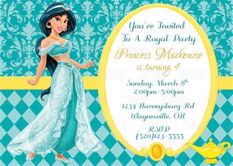 printable princess jasmine aladdin birthday party