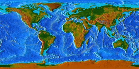 Seajester Topographic Map Of The World And Ocean Floors