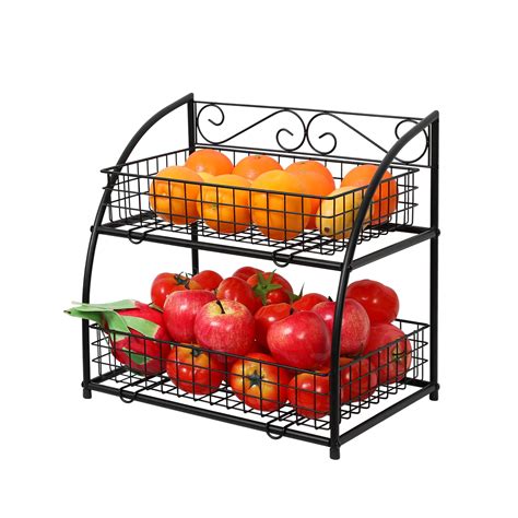 Buy Lumamu 2 Tier Metal Fruit Basket Detachable Fruit Holder For