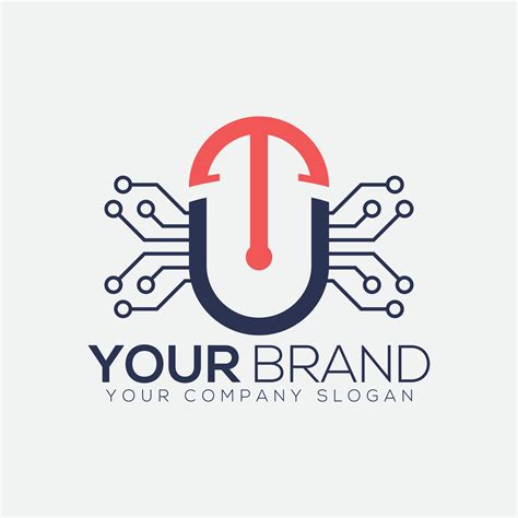 Tu Technology Simple Modern Logo Tech Logo Vector Illustration
