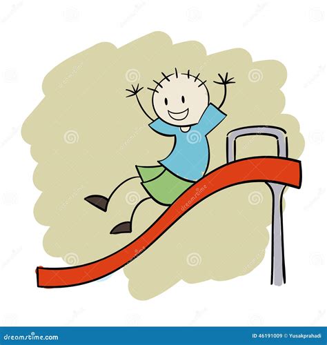 Boy Playing Slide Stock Vector Illustration Of Vector 46191009