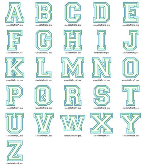 Double Applique Varsity Style 2 Machine Embroidery Alphabet Font
