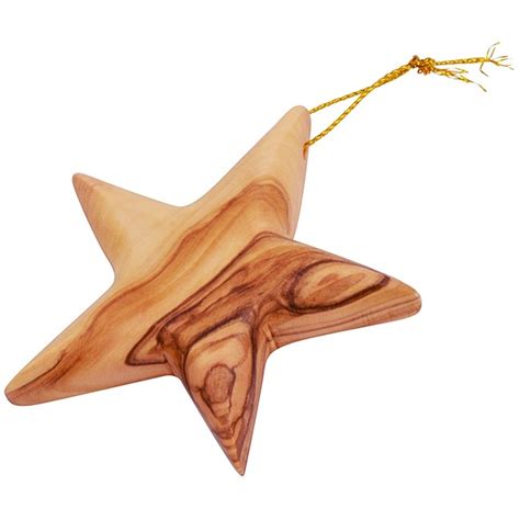 Olive Wood Star Of Bethlehem Christmas Tree Decoration Made In The