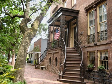 Double Stairway Entrance Savannah Chat Historic Savannah Townhouse