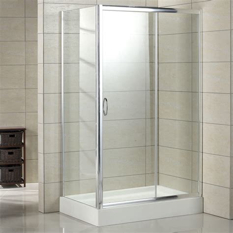 Browse a large selection of shower pans for sale on houzz, including shower bases to fit any size space, from round to rectangular to corner showers. Corner Tempered Glass Shower Enclosure | Signature Hardware