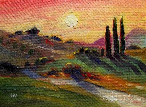 Tuscan Sunset Karen Winters Daily Painting The Creative Journey