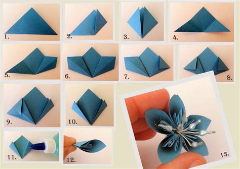 Man kann nahezu alles auf diese art und weise aus papier basteln. DIY Fleurogami Blüten aus Faltblättern | Basteln, Basteln frühling, Falten