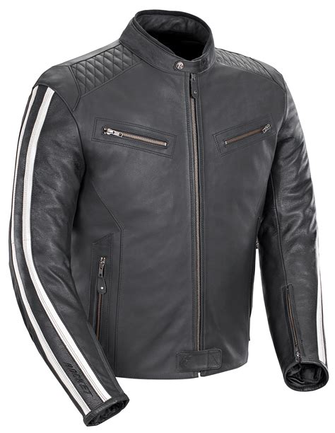 Joe Rocket Mens Blackwhite Vintage Rocket Leather Motorcycle Jacket Ebay