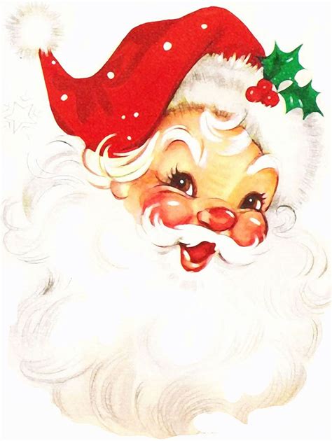 Vintage Santa Claus Portrait Illustration Art Print By Pixxart X