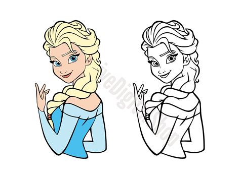 Frozen Elsa Svg Princess Elsa Outlined Svg Cut File Etsy