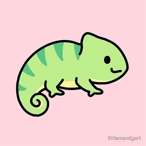 Chameleon By Littlemandyart Redbubble Cute Easy Drawings Cute