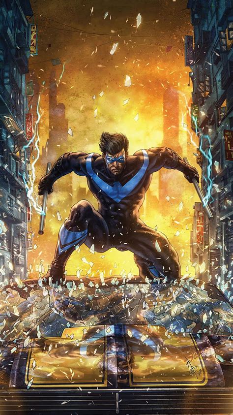 750x1334 Nightwing Artwork Iphone 6 Iphone 6s Iphone 7 Backgrounds