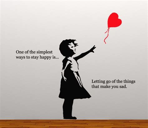 Banksy Heart Floating Balloon Girl 2 Colour Happy Inspirational Quote