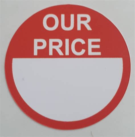 Our Price Stickers Sticky Labels Promotional Sale Stickers Vinyl