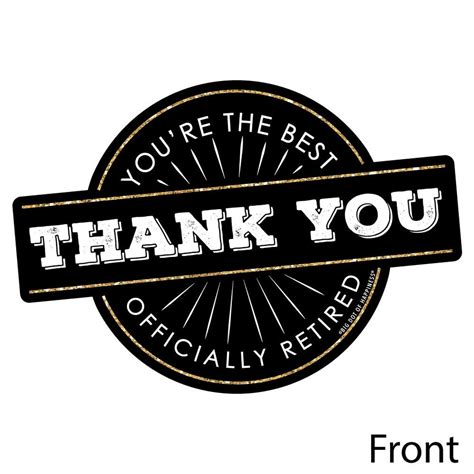 Happy Retirement Shaped Thank You Cards Retirement Party Etsy