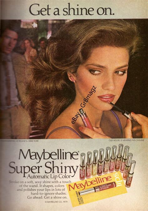 1979 Vintage Print Ad Gia Carangi Maybelline Cosmetics Fashion Magazine Makeup Advertisement