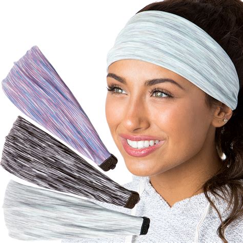 Hipsy Adjustable And Stretchy Xflex Sports Running Headband T 3 Packs