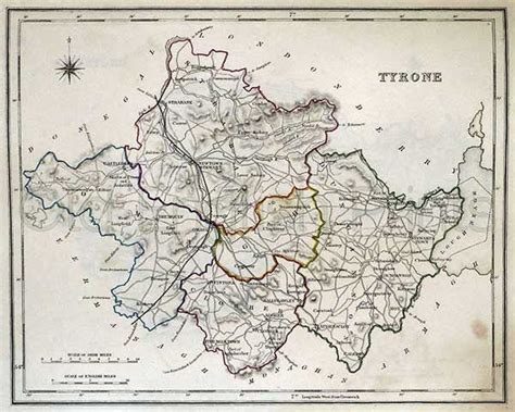 County Tyrone 1846 Antique Irish Map Of Tyrone 8 X 10 Ins Print