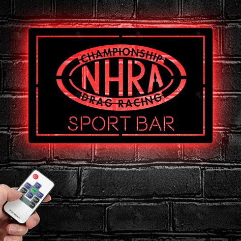 Personalized Nhra Drags Racing Home Bar Metal Sign Led Light Sign