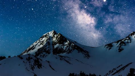 Mountains Starry Sky Milky Way Night 4k Hd Wallpaper