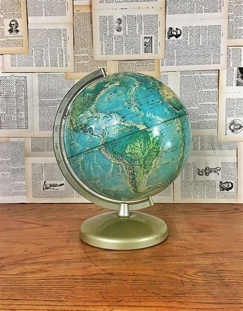 Vintage Globe 1971 Rand Mcnally World Portrait Globe Raised Etsy