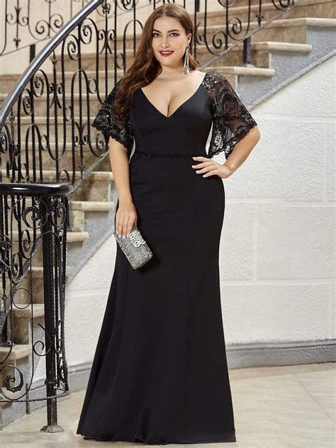 Plus Size Mermaid Evening Dresses With Lace Sleeves Ever Pretty Uk