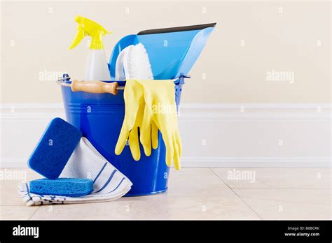 Cleaning Supplies Bucket Stock Photo Alamy