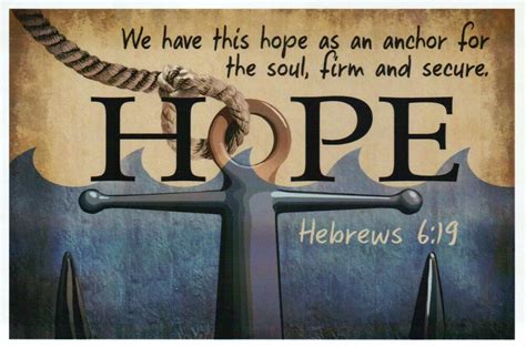 We have an anchor that keeps the soul steadfast and sure while the billows roll. Hebrews 6:19 Bible Quote, Hope Anchor, Religious & Inspirational Modern Postcard | eBay