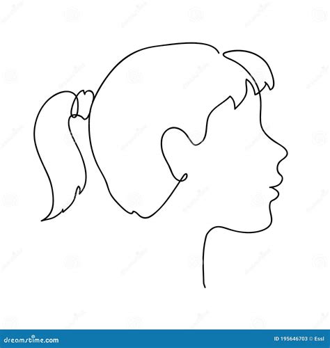 Female Head Profile Line Drawing Stock Illustrations 4318 Female