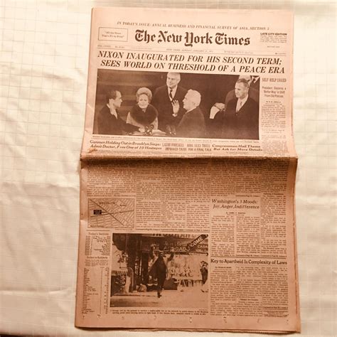 The New York Times Newspaper Sunday January 21 1973 Nixon