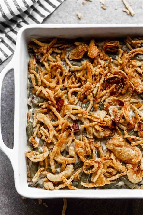 Cover with cheese slices, then rest of beans. Green Bean Casserole with Canned Green Beans - Cooking for ...