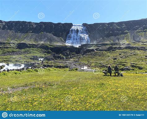 The Waterfall Dynjandi In Westfjords At Arnarfjordur In West Iceland