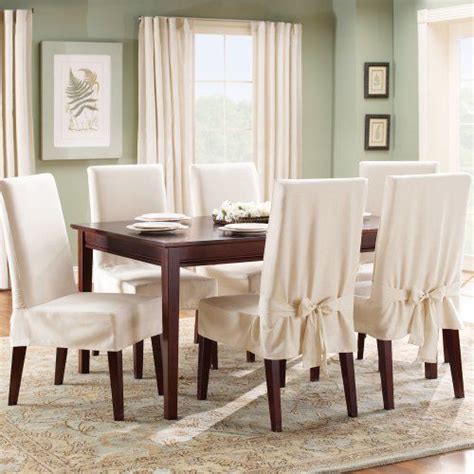 With our dining chair cover, the stain will be blocked outside the chair cover. Sure Fit Cotton Duck Dining Room Chair Cover | Dining room ...