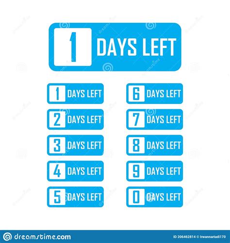 number days left countdown vector template illustration stock vector illustration of time