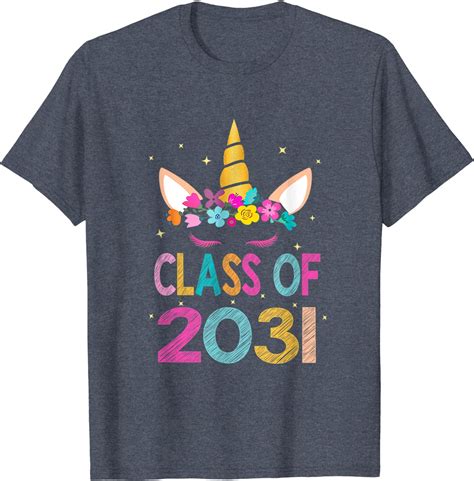 Cute Unicorn First Day Of School Class Of 2031 Grow With Me T Shirt