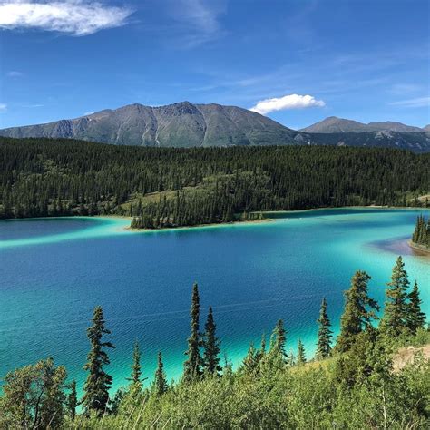 Emerald Lake On The Klondike Highway In The Southern Yukon Emerald