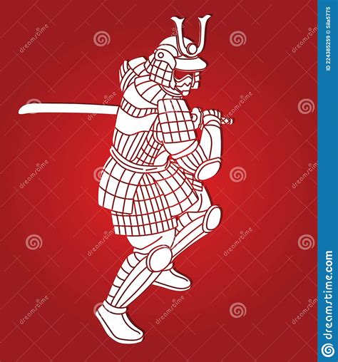 Samurai Warrior With Weapon And Armor Ronin Japanese Soldier Fighter