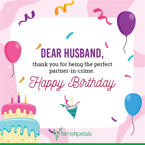 Happy Birthday Wishes For Husband Birthday Quotes N Messages For Hubby Ferns N Petals