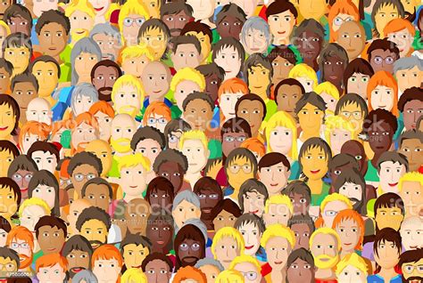 Group Of Young People Cartoon Design Stock Illustration