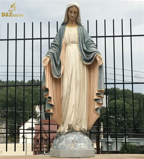 Hot Sale Outdoor Life Size Fiberglass Religious Statues Resin Virgin