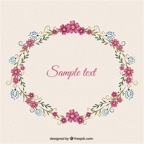 Free Vector Floral Frame Template Hand Embroidery Patterns Flowers
