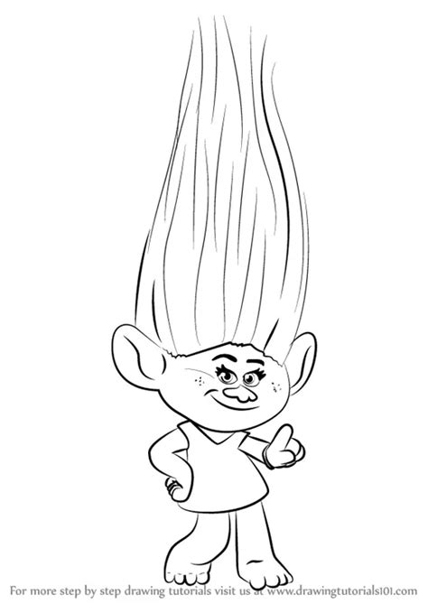 How To Draw Moxie From Trolls Trolls Step By Step