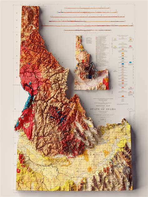 Idaho Usa Geological Map 1947 Vizart