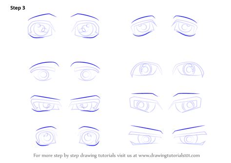Learn How To Draw Anime Eyes Male Eyes Step By Step Drawing Tutorials