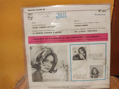 Ep 45t France Gall Laisse Tomber Les Filles S Gainsbourg 1964 Lettrage Blanc Ebay